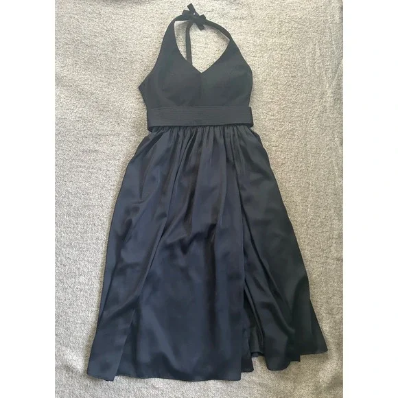 Vera Wang White Black Halter Midi Dress | Size 6 Vera Wang White Black Halter Midi Dress | Size 6